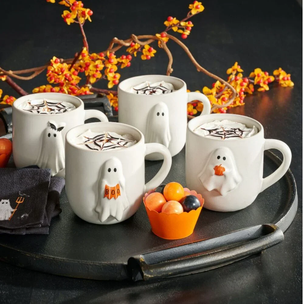 Pottery Barn Scary Squad Stoneware Mug - Mixed Set of 4